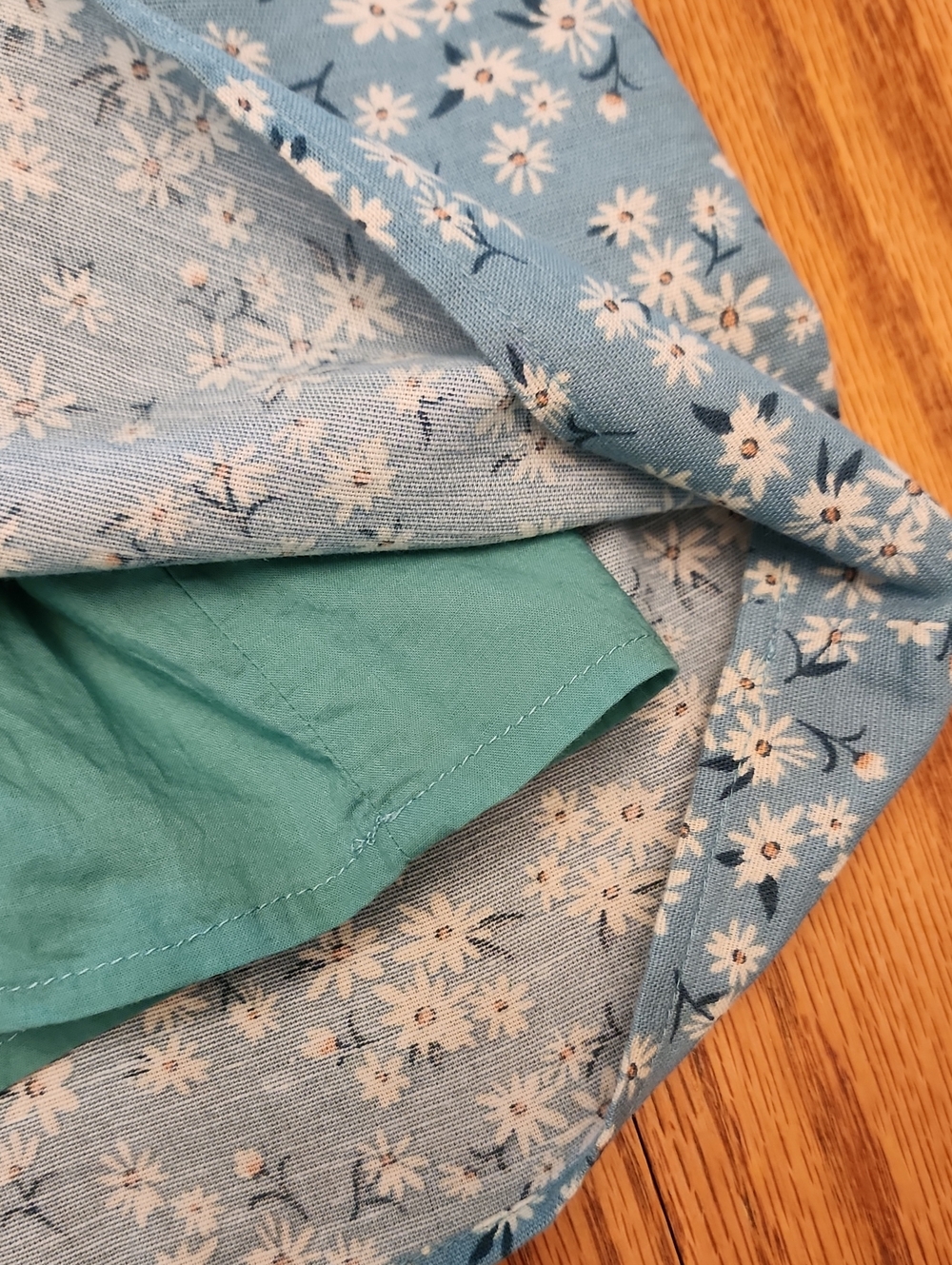 American Eagle Blue Floral Cotton Slip Dress with White Daisies - Picture 11 of 17